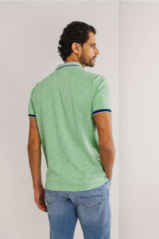 GEMELEERDE POLO MET STREEPDETAILS 46115404 3400